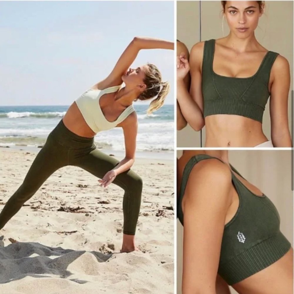 Free People Set- Good Karma High-Rise 7/8 Length Leggings & Top - Workout Set
